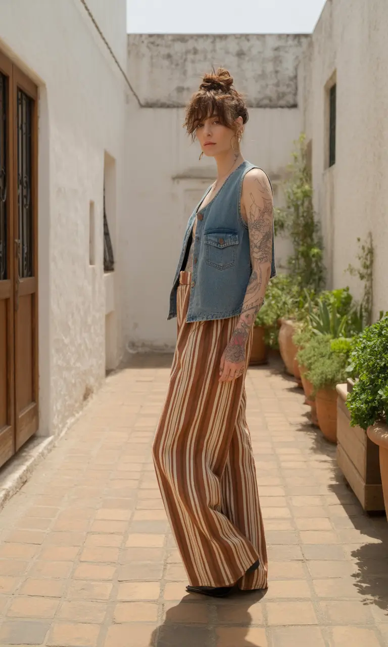 trendy outfits 2026 Vintage Denim Charm with a Free-Spirited Edge