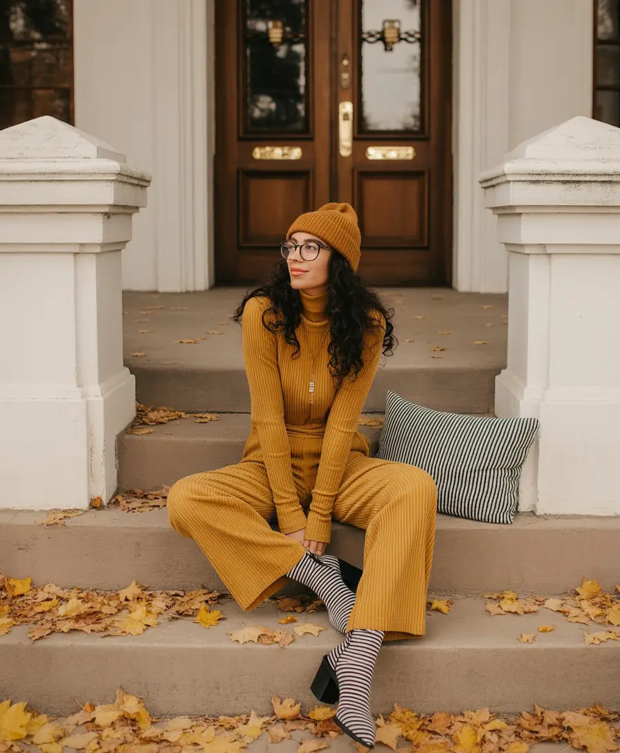 trendy outfits 2026 Golden Monochrome for Fall Glow