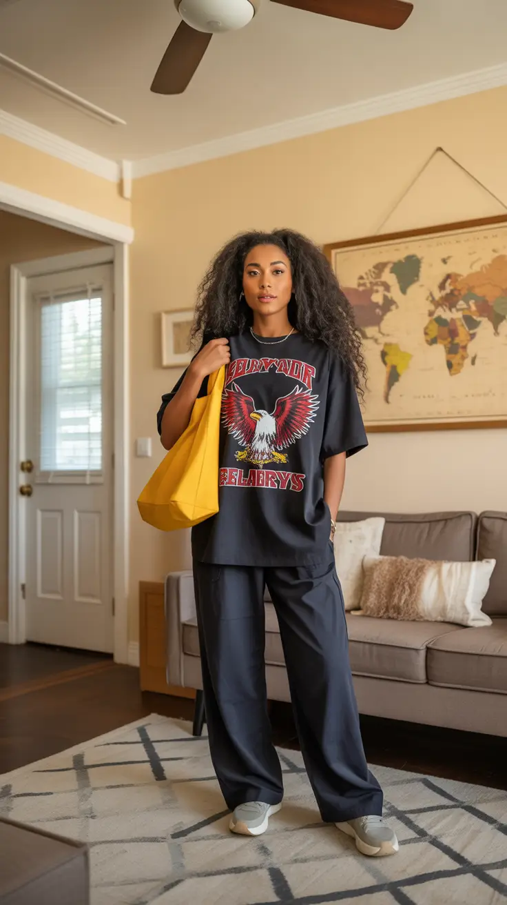 trendy outfits 2026 Graphic Energy with a Bold Kick