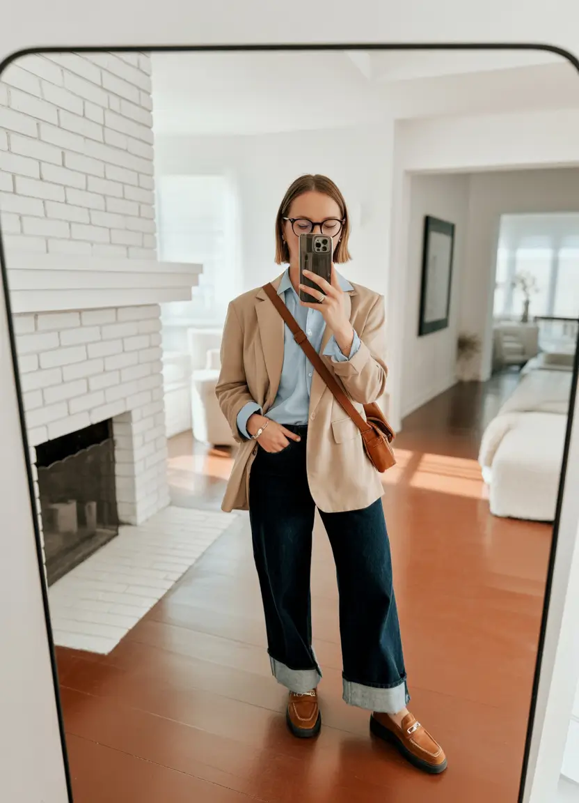 Outfits for Women Over 40 Soft Structured Casual Blazer Look