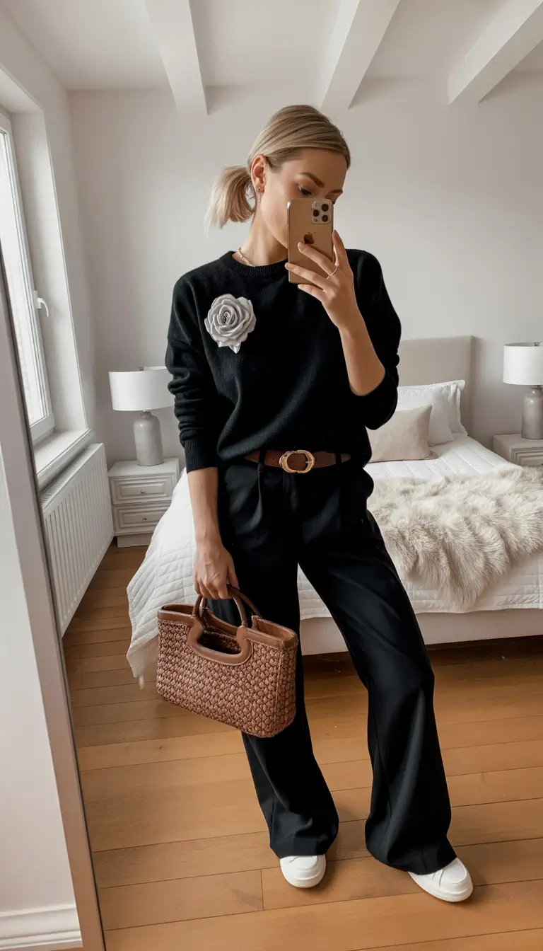 Outfits for Women Over 40 Black Romantic Look