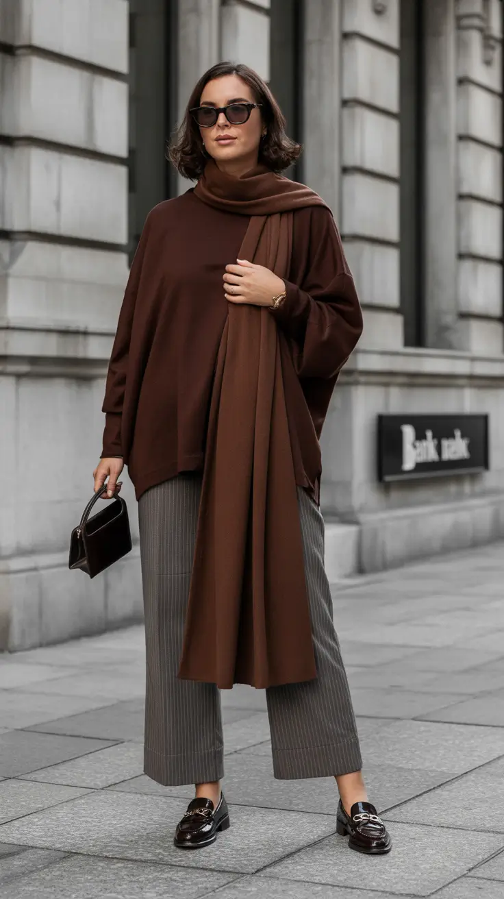 Outfits for Women Over 40 Chocolate Brown City Look