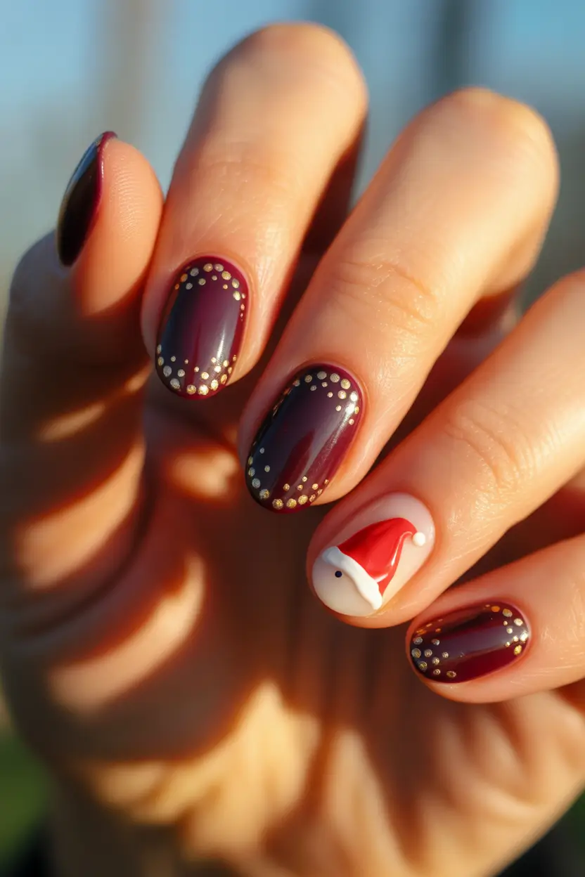 winter-nails-trends-green-gel-with-cozy-winter-character