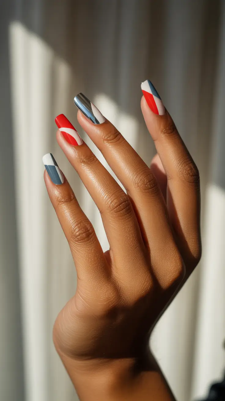 winter-nails-for-dark-skin-tone-frosted-color-blocking