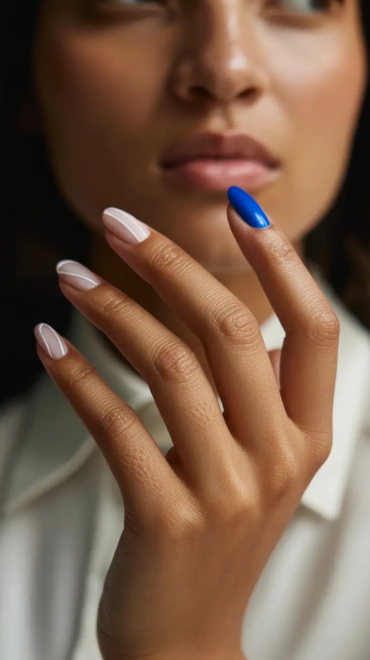 winter-nails-for-dark-skin-tone-blue-accent-minimalism