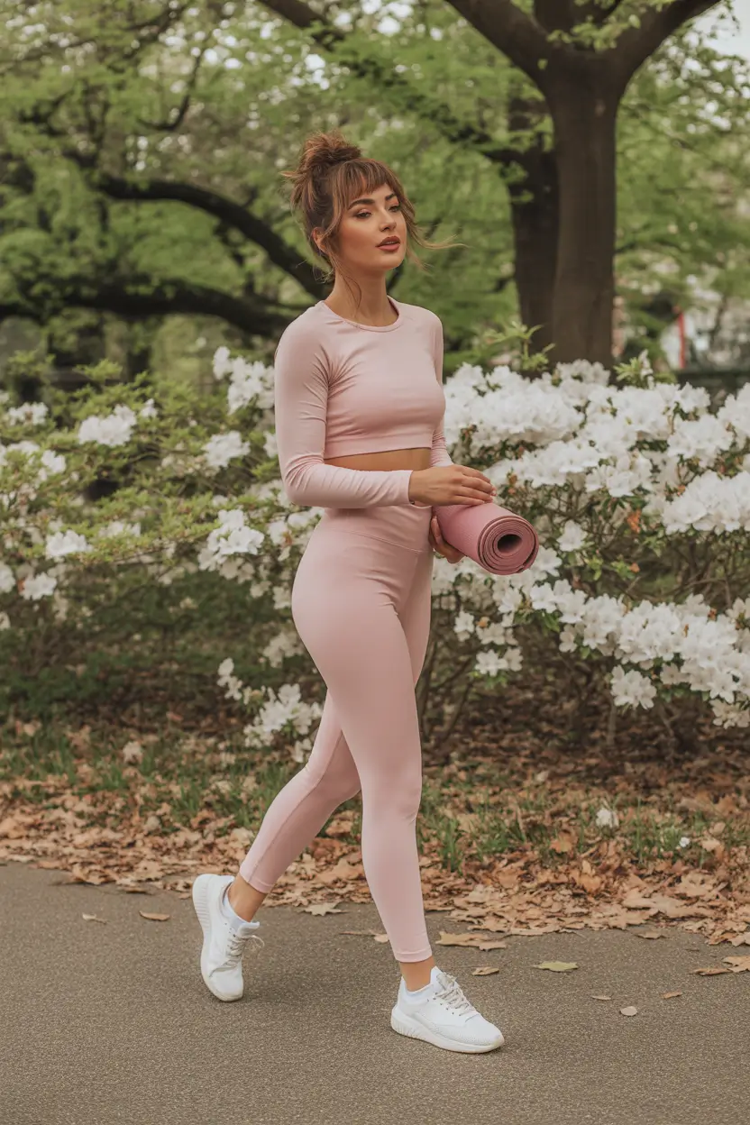 workout outfits Soft Pastel Energy: The Rise of Blush Activewear