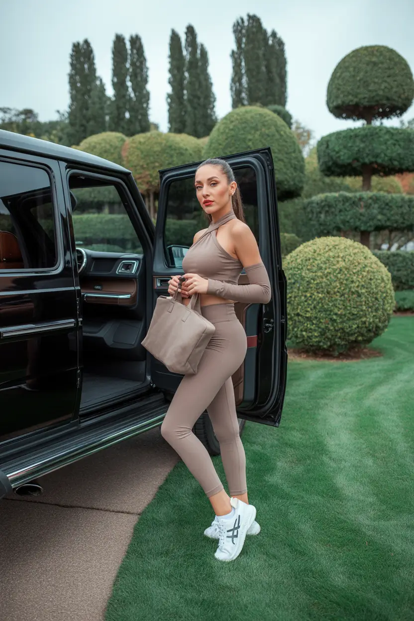 workout outfits Urban Sophistication: Taupe Monochrome Redefined