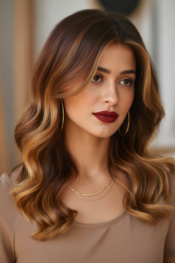 Balayage hair color ideas 2026 warm caramel balayage with subtle glow