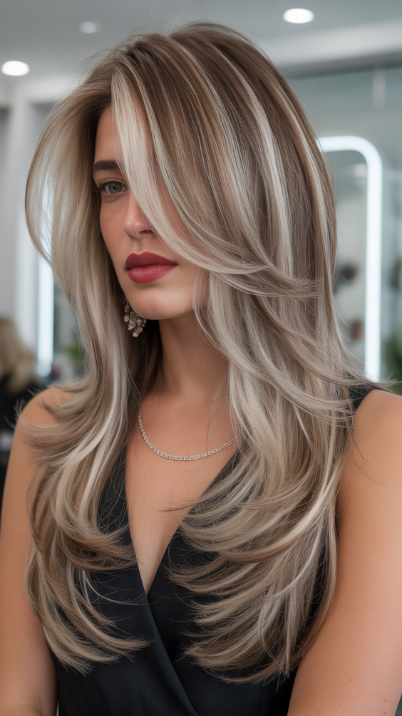 Best butterfly haircuts 2026 Cool Toned Butterfly Cut With Long Flowing Layers