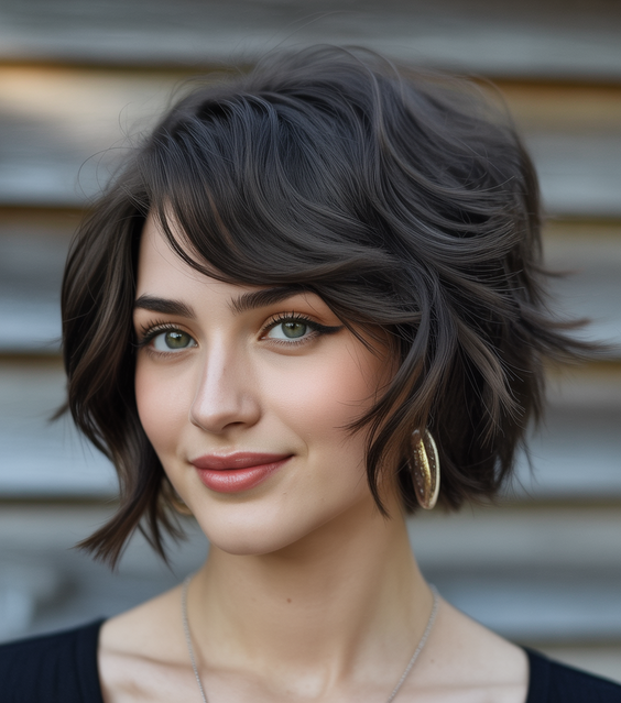 best choppy bob haircut ideas 2026 Voluminous Wind-Swept Choppy Bob With Side Layers