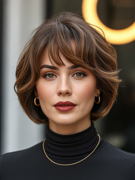 best choppy bob haircut ideas 2026 Classic French Inspired Choppy Bob With Soft Feathered Fringe