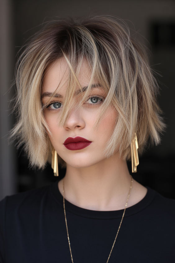 best choppy bob haircut ideas 2026 Blonde Choppy Bob With Tousled Edgy Texture
