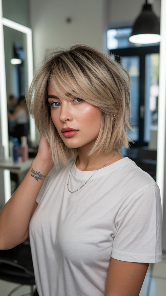 best haircuts for medium hair 2026 layered blonde lob