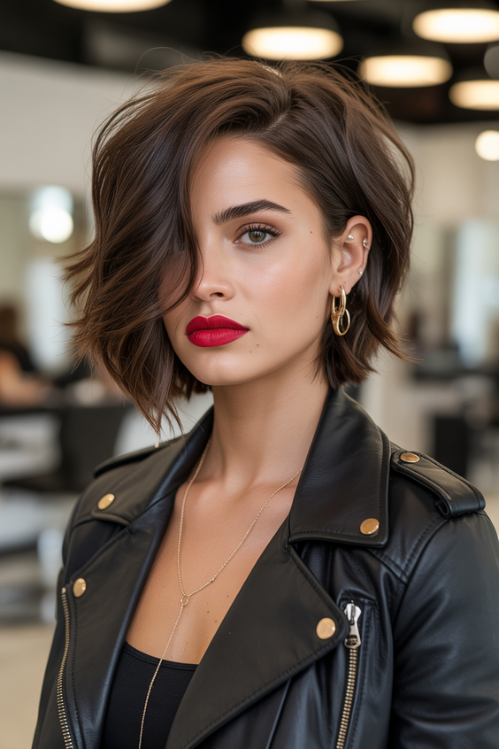 best haircuts for medium hair 2026 choppy side part bob