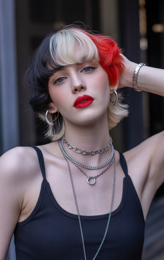 best haircuts for thin fine hair 2026 two tone retro shag