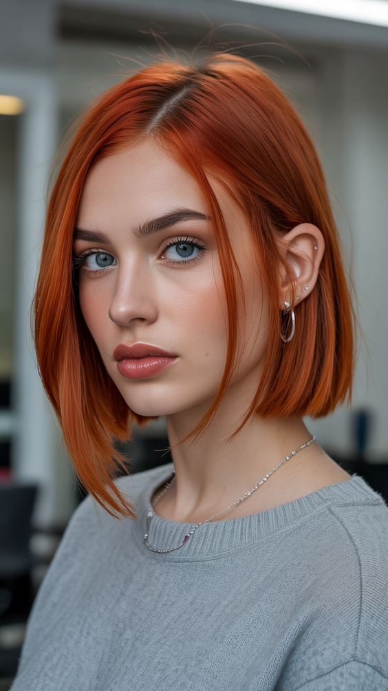 best haircuts for thin fine hair 2026 blunt ginger bob