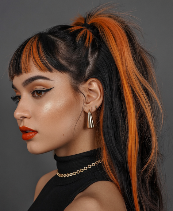 best haircuts for thin fine hair 2026 color blocked ponytail