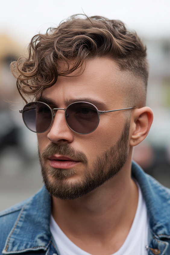 haircut Curly High Fade With Dramatic Front Lift