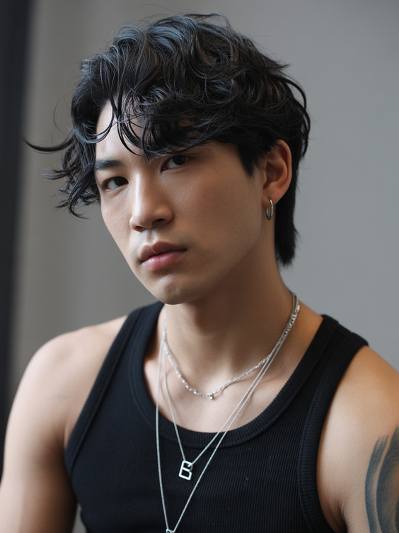 haircut Messy Medium Waves With Middle Part Influence