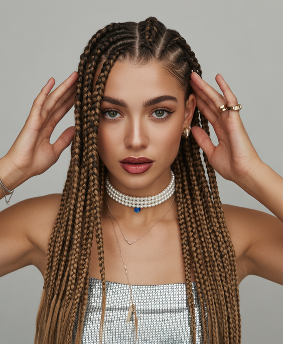 Braided hairstyles for women 2026 Center Part Braids