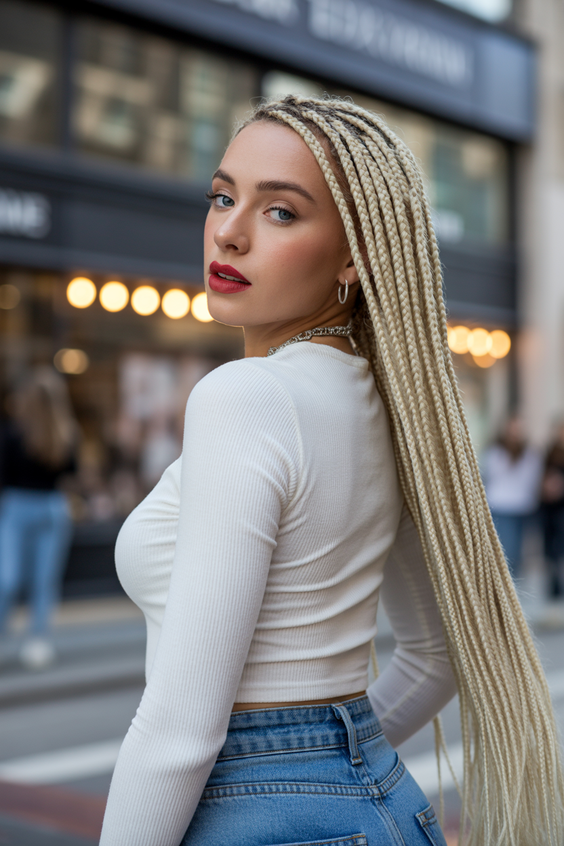 Braided hairstyles for women 2026 Long Blonde Box Braids