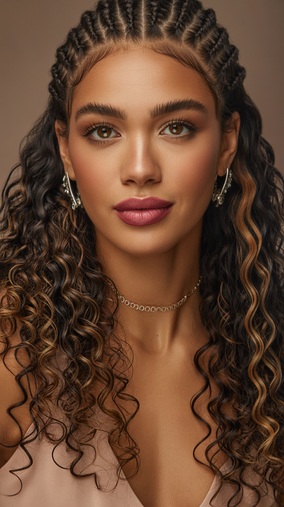 Braided hairstyles for women 2026 Half-Up Braided Style