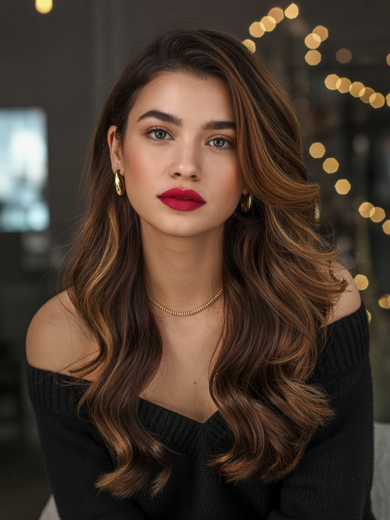 chocolate brown hair color 2026 rich mocha waves for a soft luxe glow