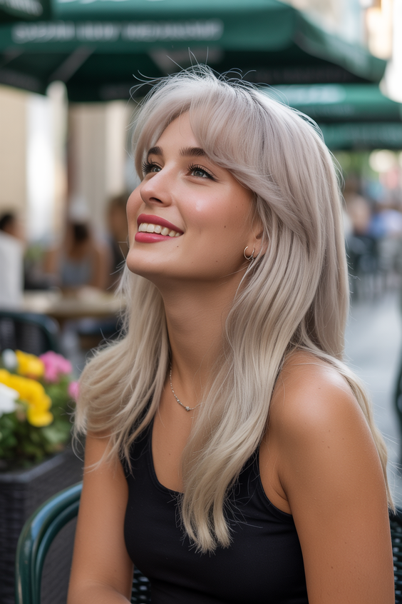 Cute hairstyle ideas 2026 Platinum Layers With Soft Volume