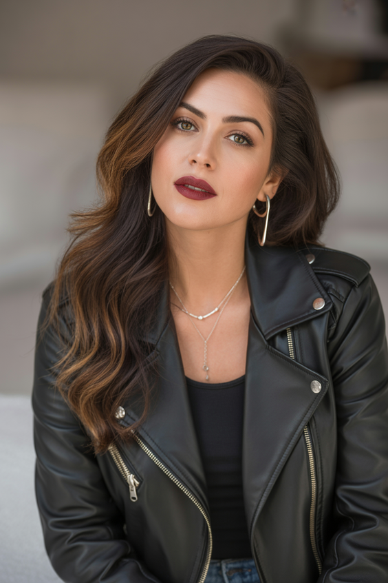 dark brown hair color 2026 deep brunette with subtle caramel sweep