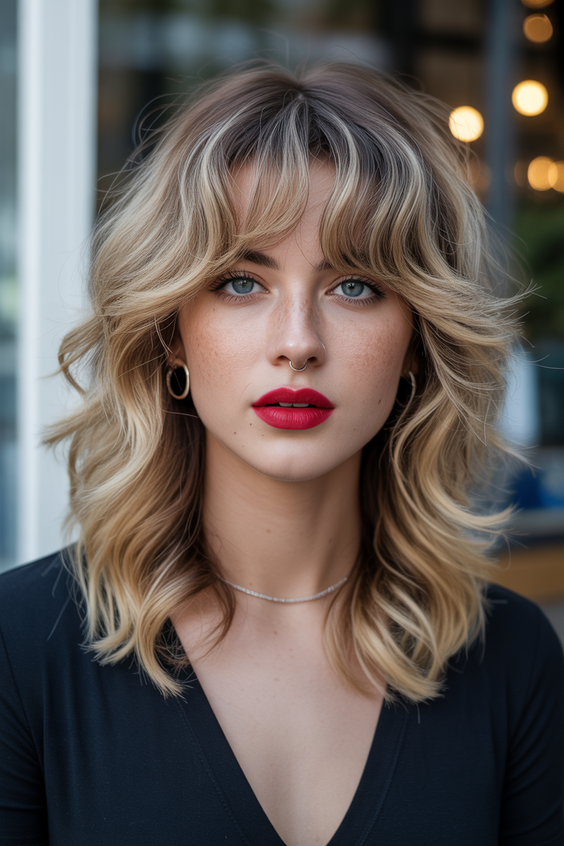 edgy wolf cut hairstyle 2026 soft volume wolf cut with airy curtain bangs