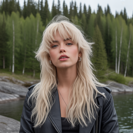 edgy wolf cut hairstyle 2026 platinum breeze wolf cut with cascading arctic layers