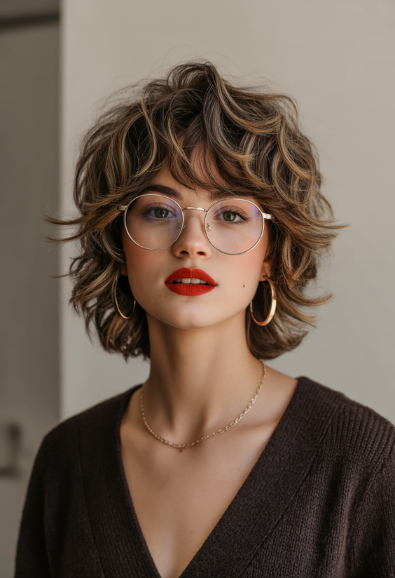 edgy wolf cut hairstyle 2026 choppy curly wolf cut with spiraled texture