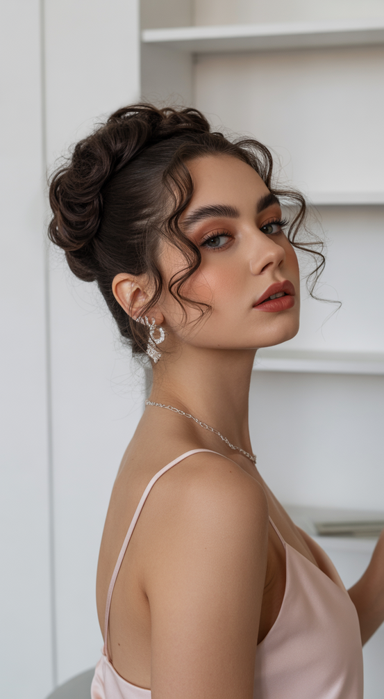 Elegant wedding hairstyles 2026 Romantic Textured Bun
