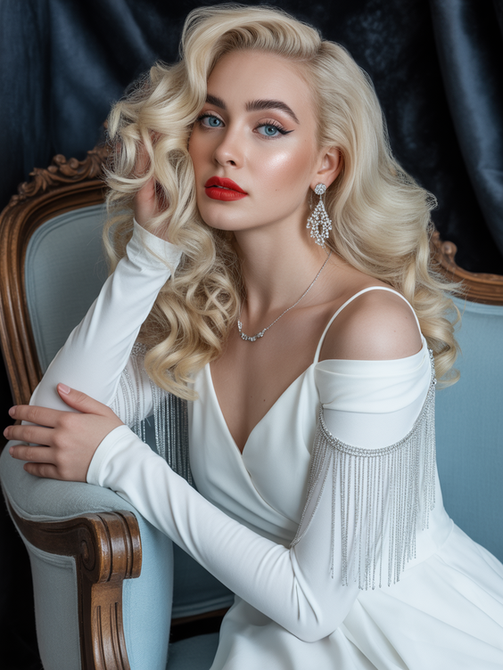 Elegant wedding hairstyles 2026 Vintage Hollywood Waves