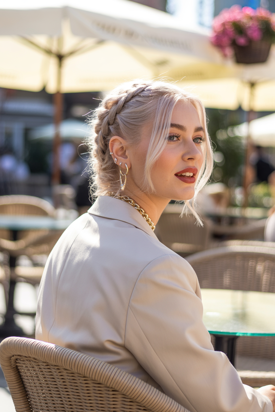 Elegant wedding hairstyles 2026 Soft Braided Updo