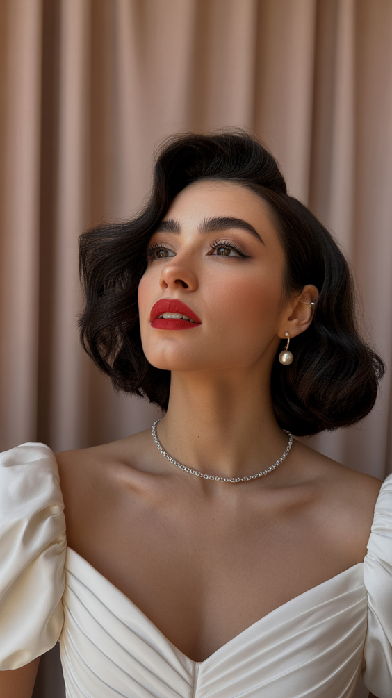 Elegant wedding hairstyles 2026 Vintage Bob