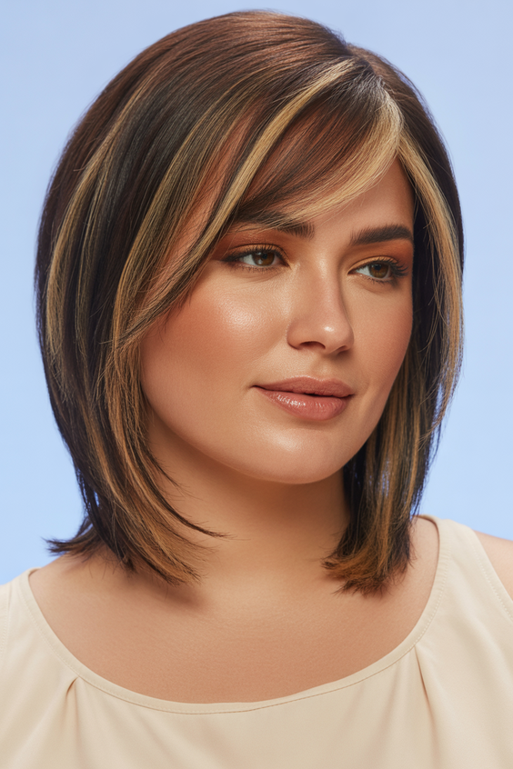 best choppy bob haircut ideas 2026 polished layered bob with bright front highlights
