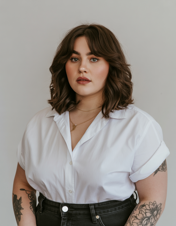 best choppy bob haircut ideas 2026 voluminous medium bob with classic curtain fringe