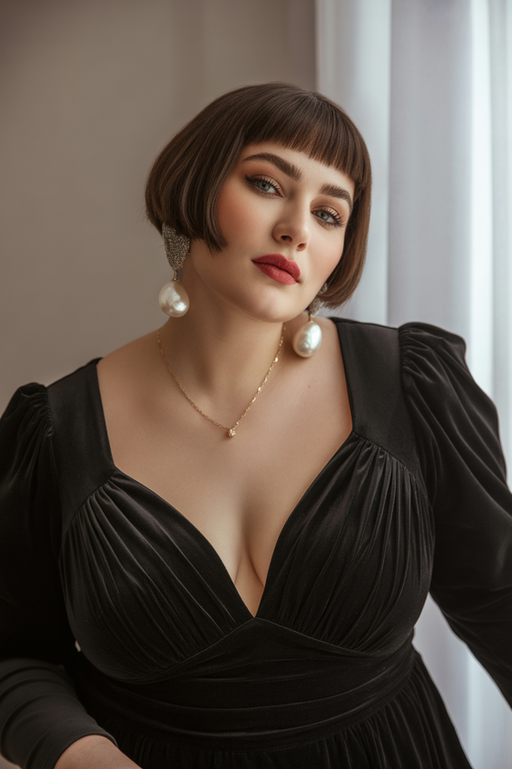 best choppy bob haircut ideas 2026 glossy sculpted bob with micro blunt fringe