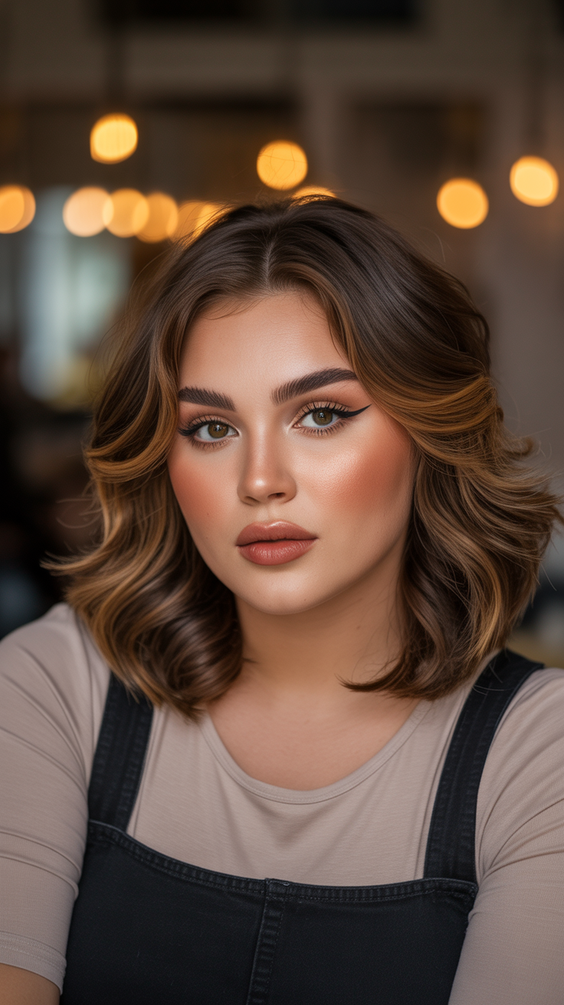best choppy bob haircut ideas 2026 warm dimensional waves with soft volume