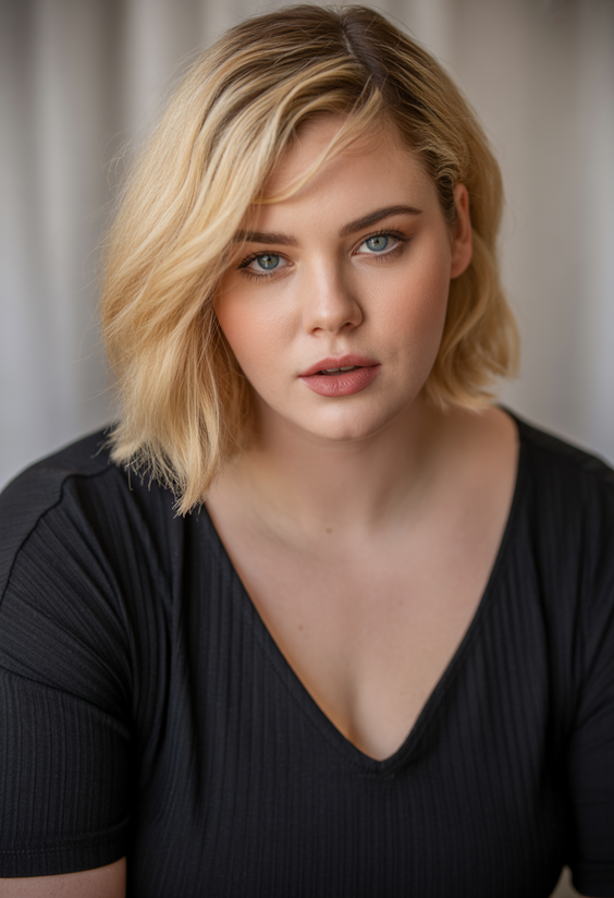 best choppy bob haircut ideas 2026 side swept blonde bob with airy texture