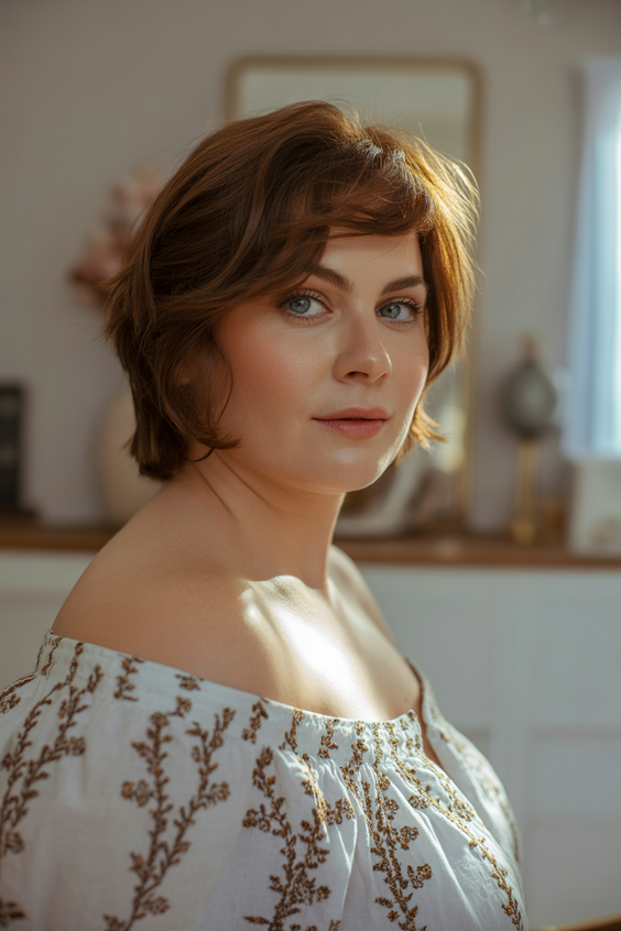 best choppy bob haircut ideas 2026 soft chestnut bob with tousled fringe