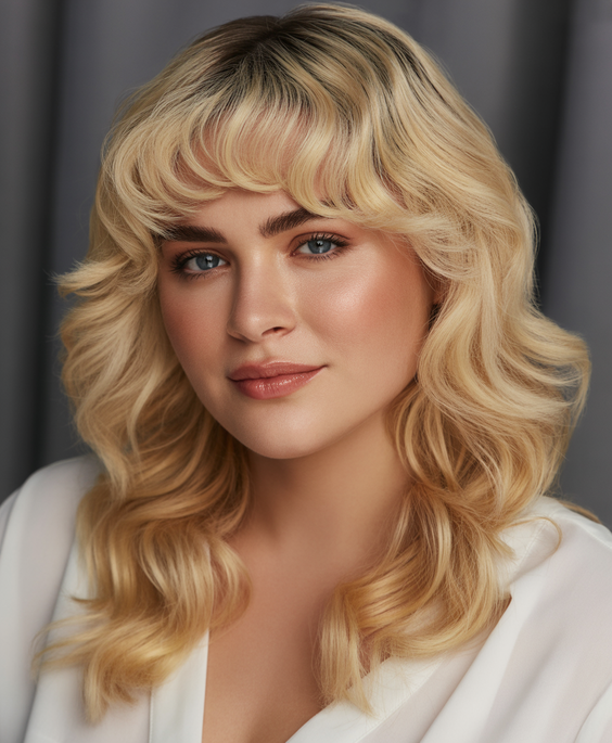 best choppy bob haircut ideas 2026 feathered blonde bob with curved fringe