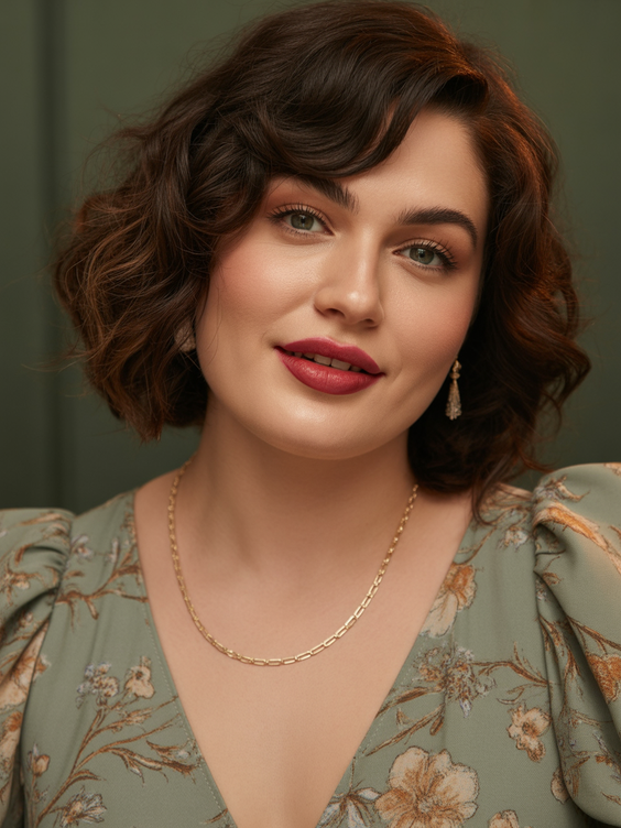 Flattering hairstyles for plus-size women 2026 Soft Tousled Bob With Subtle Dark Dimension