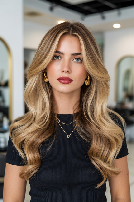 honey blonde hair color 2026 Classic Honey Blonde Glam With Softly Draped Layers