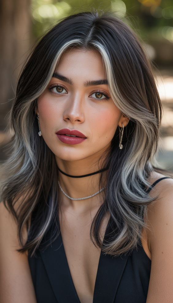 Lob haircut inspiration 2026 Dark Rooted Wavy Lob