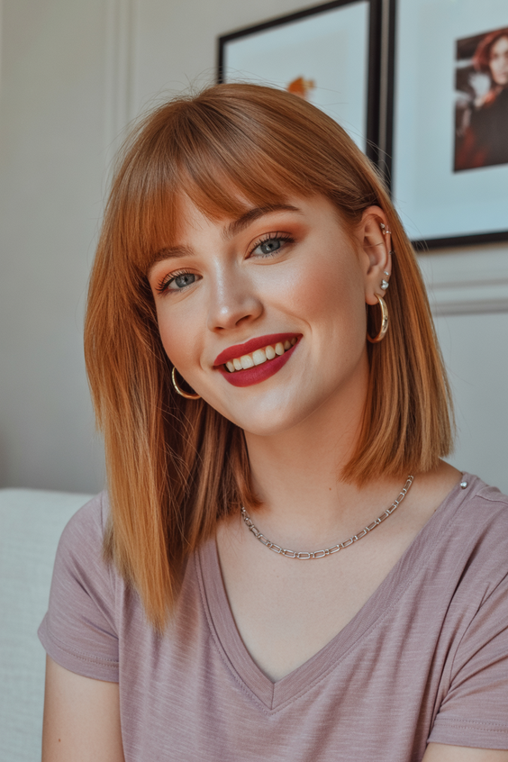 Lob haircut inspiration 2026 Lob with Bangs