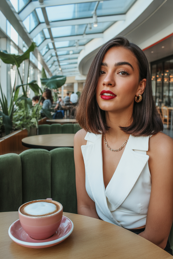 mid length haircuts Soft blunt mid length for thick hair elegance