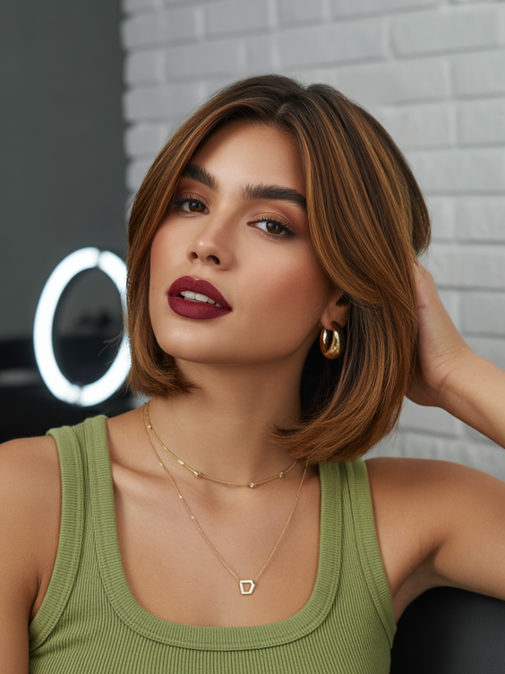 mid length haircuts Soft mid length bob with volume and subtle layers