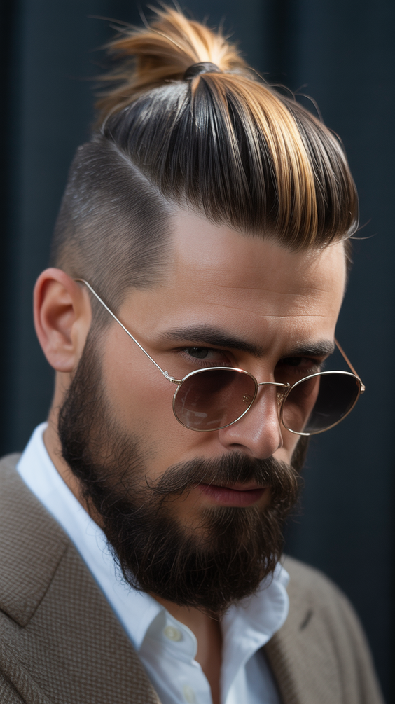 haircut Swept-back volume with refined detailing